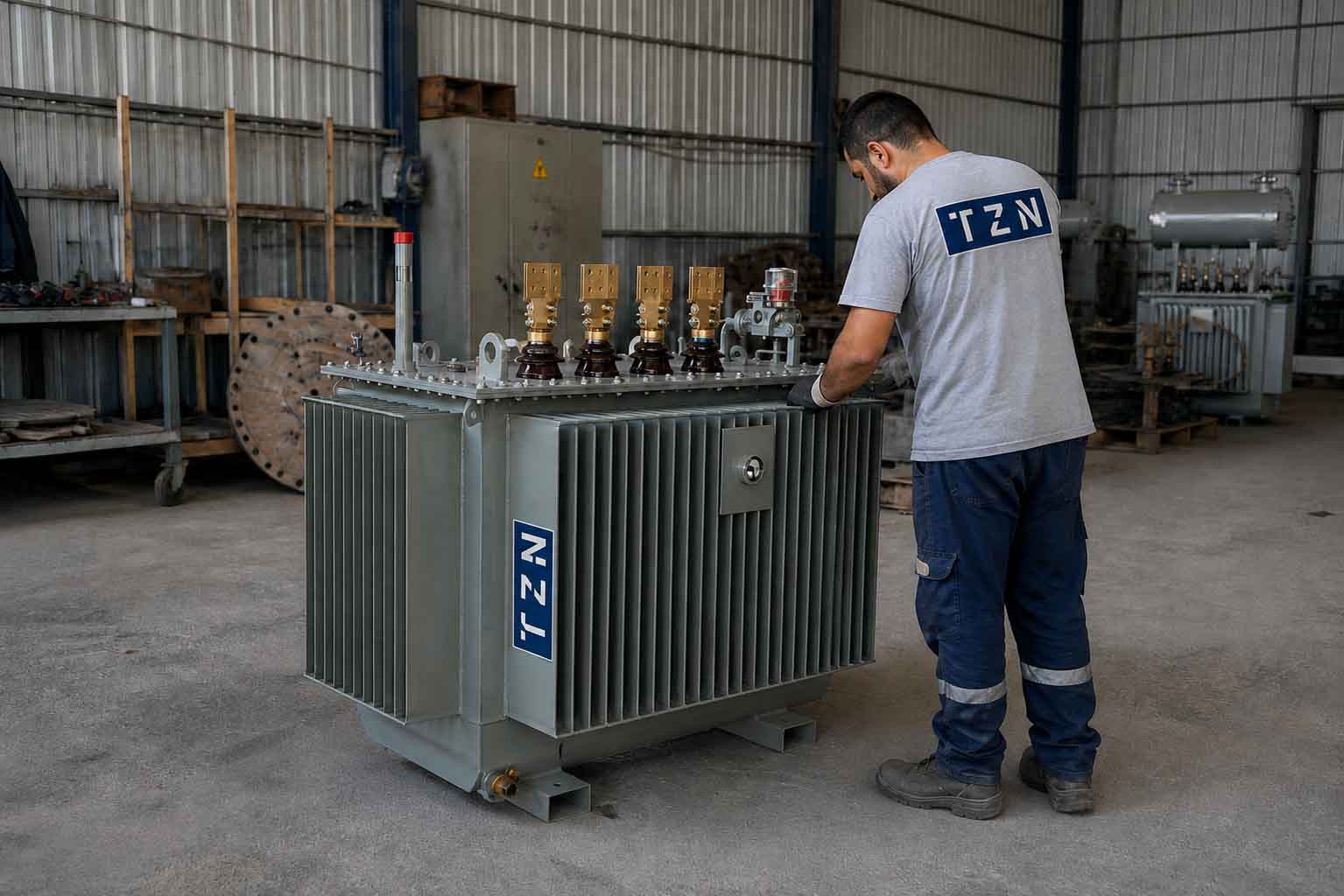 Grande salle de production et de montage des transformateurs