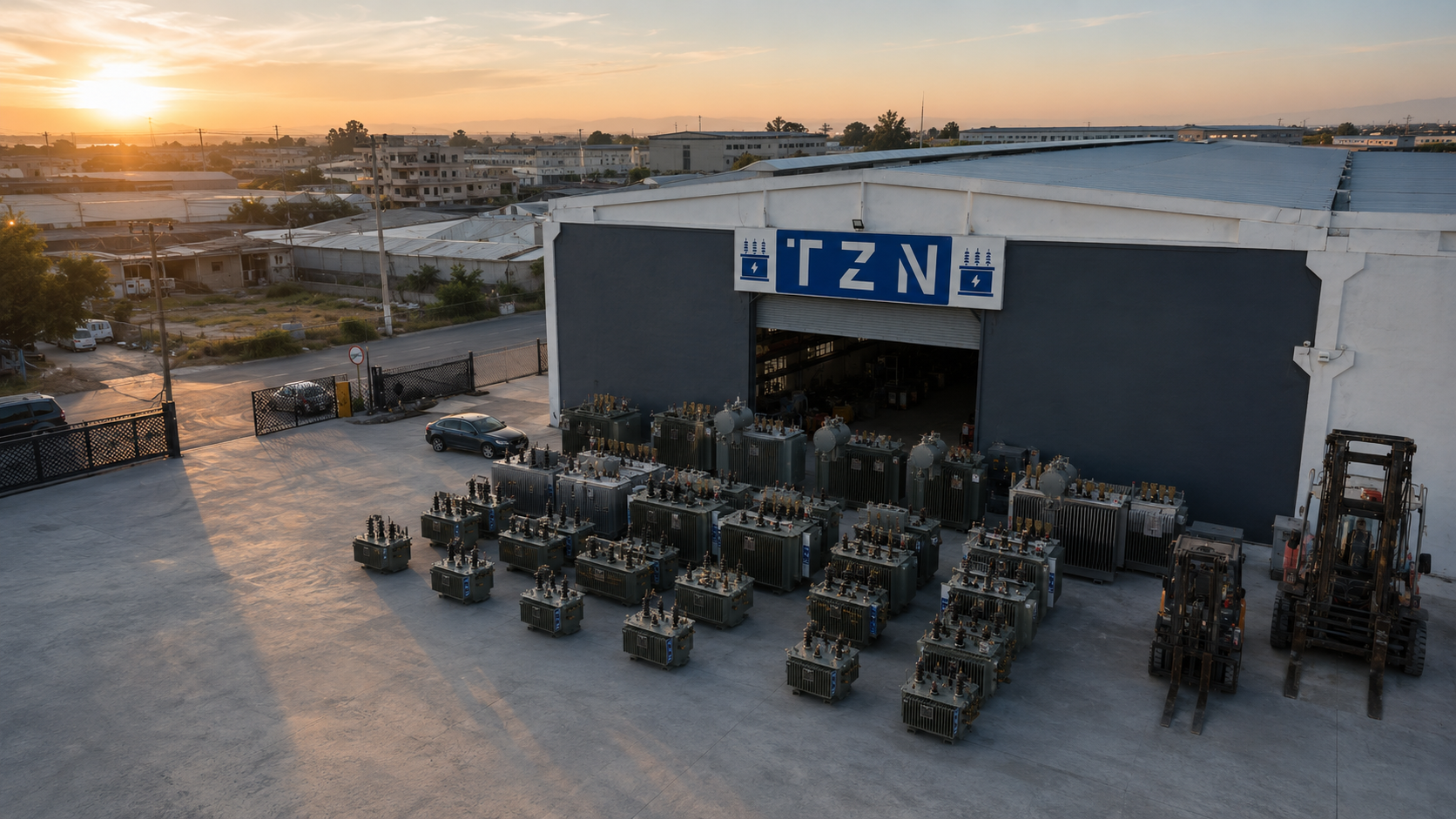 Grand transformateur de puissance dans une salle de fabrication moderne en Turquie